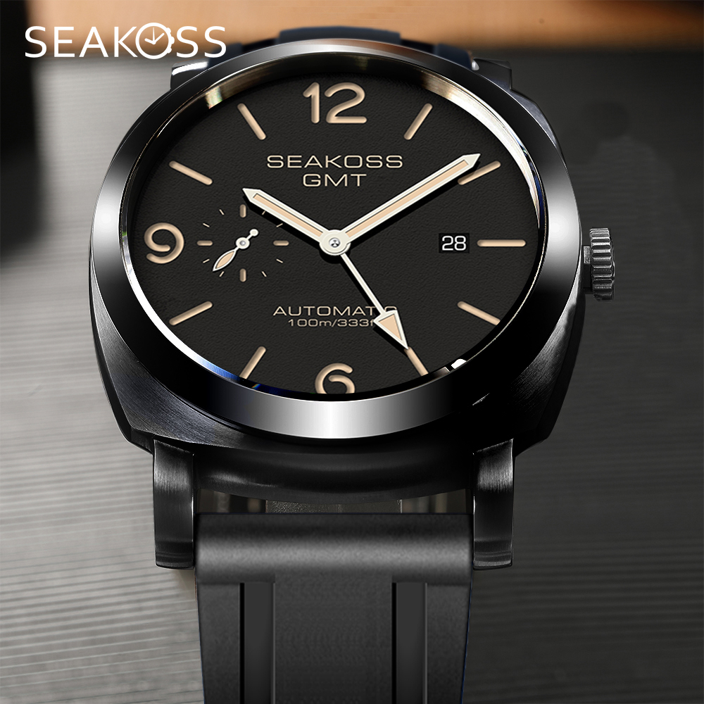 Chronograph Flyback Watch - SEAKOSS 100 متر الغوص الرجال GMT