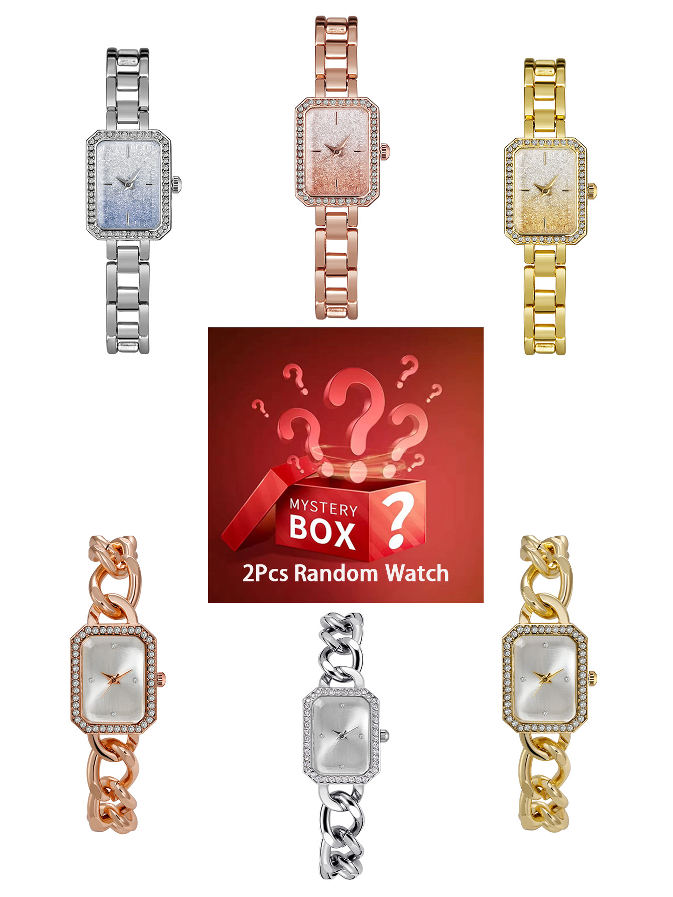 Luxury Watches - قطعتان من الساعات النسائية، صندوق غامض،