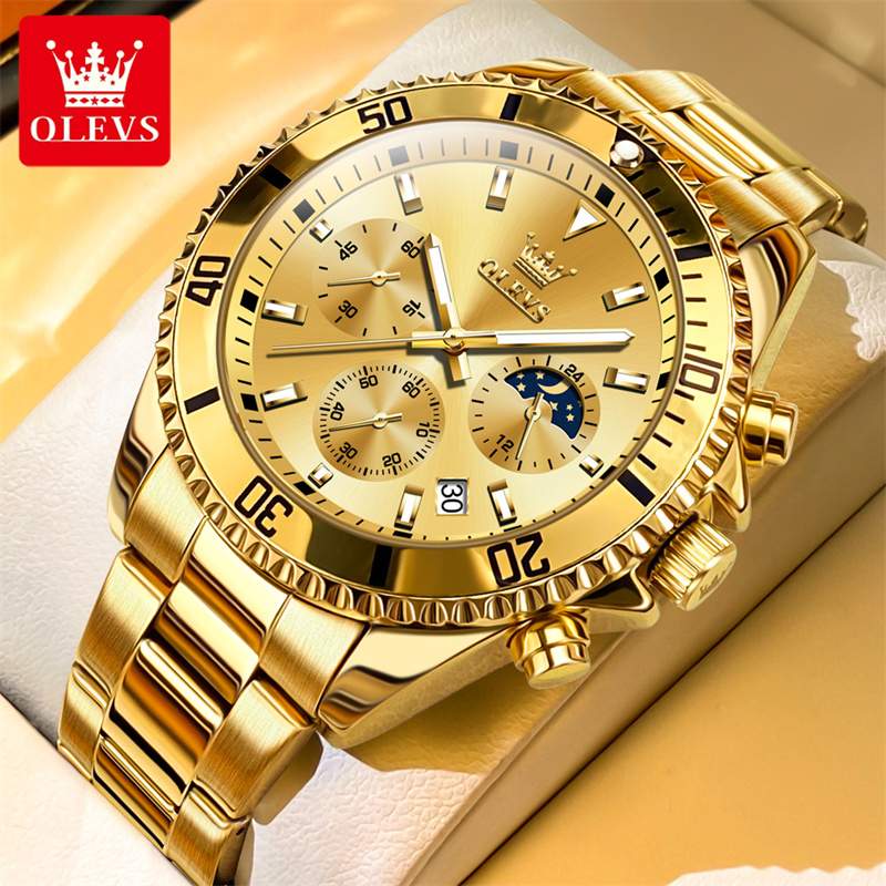 Luxury Watch Mockup - OLEVS مشاهدة الرجال العلامة التجارية الفاخرة