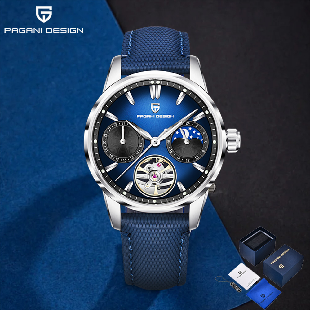 Luxury Watch Leather - 2025 باجاني تصميم توربيون ساعة رجالي