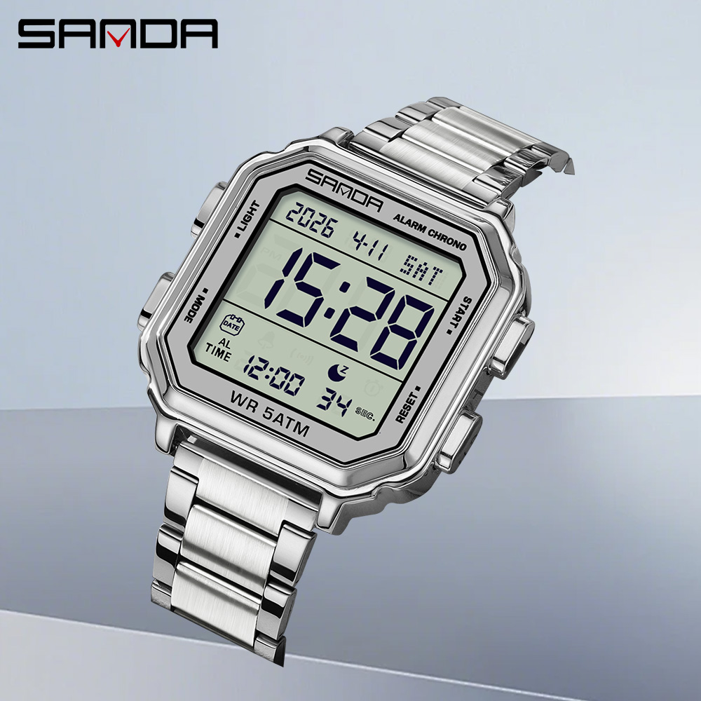 Luxury Watch Tier - ساعة SANDA 6379 الإلكترونية الفاخرة للرجال،