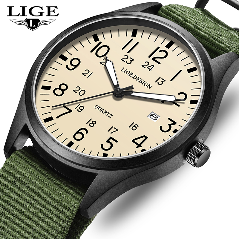 Luxury Watch Leather - ساعة يد كوارتز LIGE 2026 الجديدة