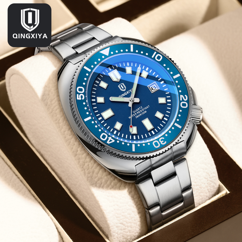 Luxury Watch Mockup - QINGXIYA العلامة التجارية الموضة الكلاسيكية الأزرق