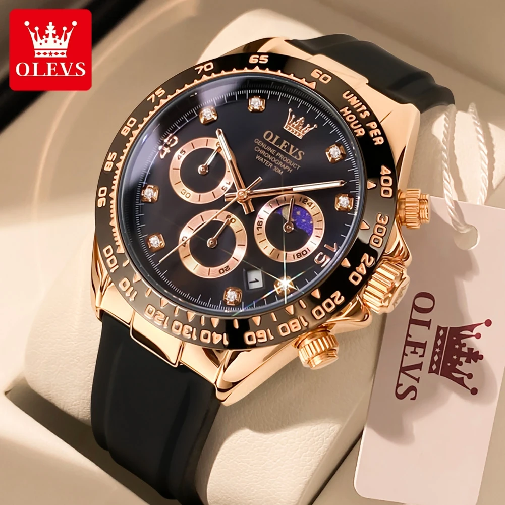 Luxury Watch Mockup - ساعة رجالية OLEVS 2875 كرونوغراف 24