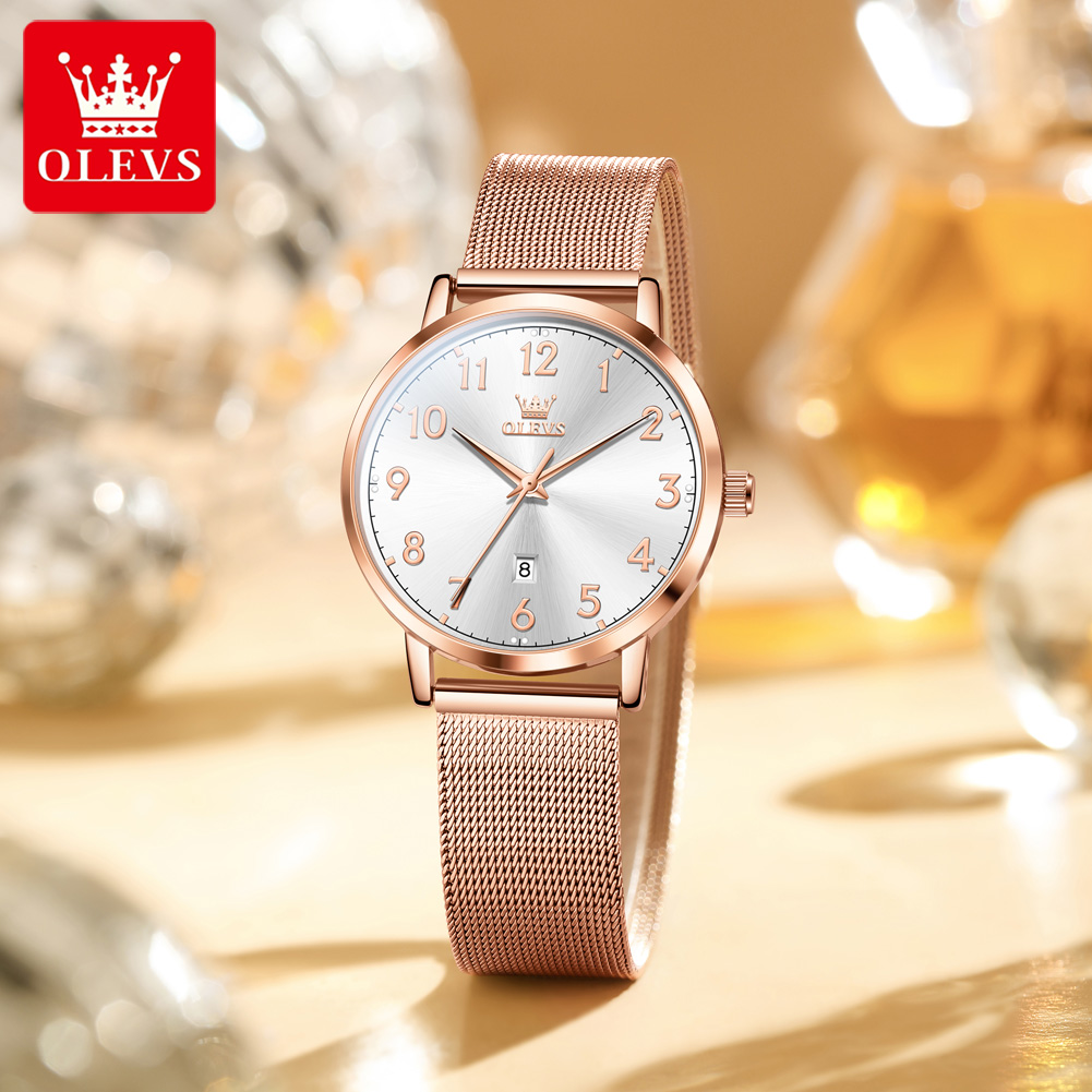 OLEVS 5653 ساعات نسائية أنيقة  - مراجعة Luxury Watch Logo وسعره