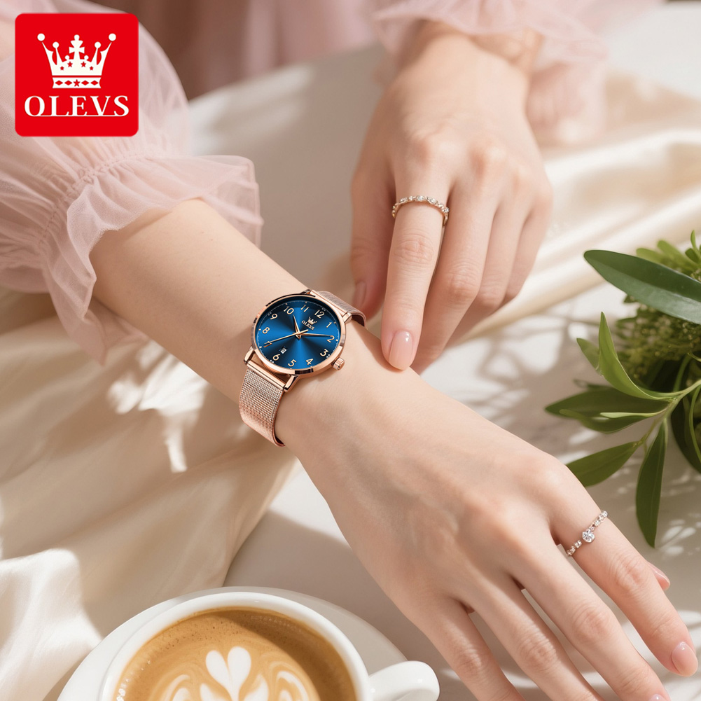 OLEVS 5653 ساعات نسائية أنيقة  - مراجعة Luxury Watch Logo وسعره