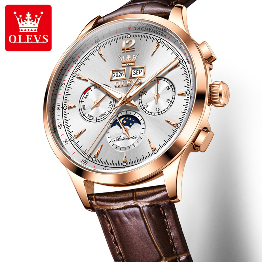 ساعة OLEVS 7128 للرجال بمؤشر أ - مراجعة Chronograph Flyback Watch وسعره
