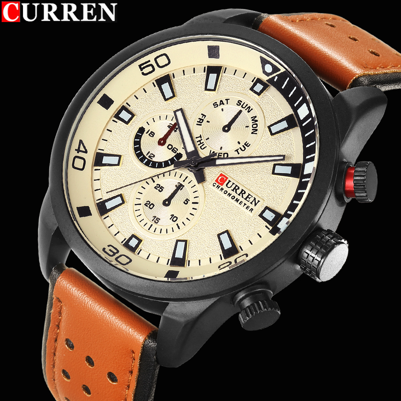 CURREN-ساعة رجالية أنيقة ، كوا - مراجعة Luxury Watch Mockup وسعره