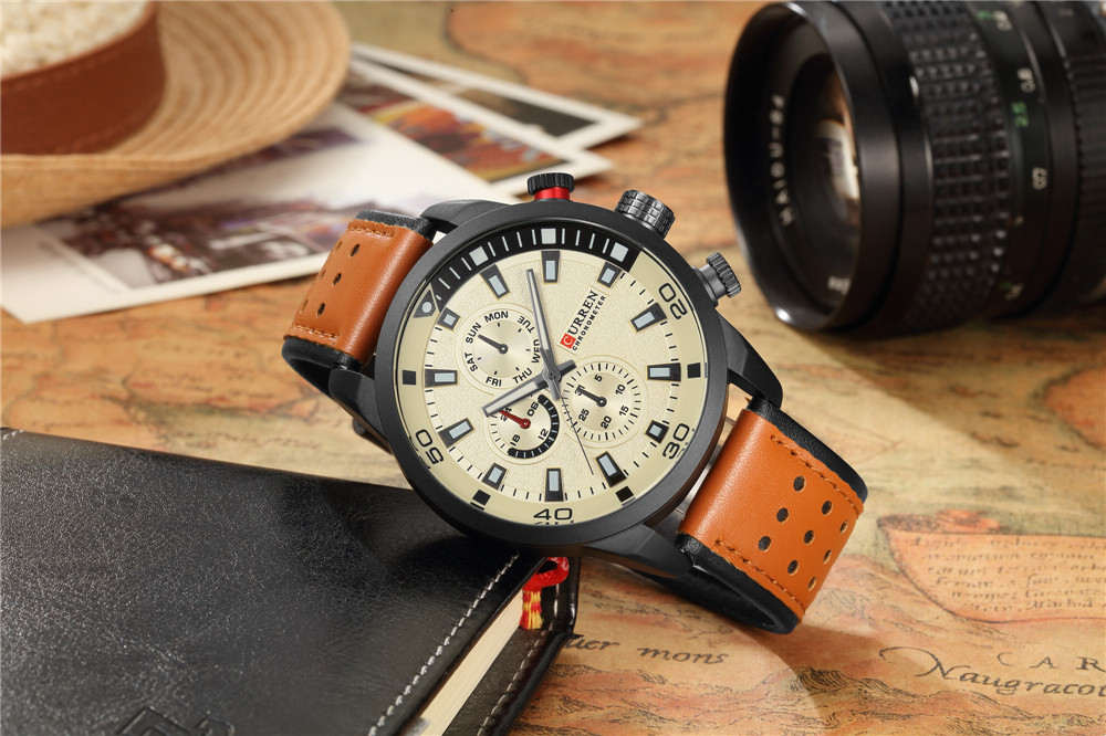 CURREN-ساعة رجالية أنيقة ، كوا - مراجعة Luxury Watch Mockup وسعره