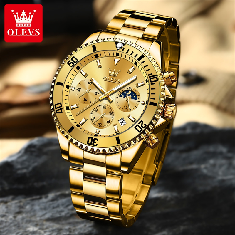OLEVS مشاهدة الرجال العلامة ال - مراجعة Luxury Watch Mockup وسعره