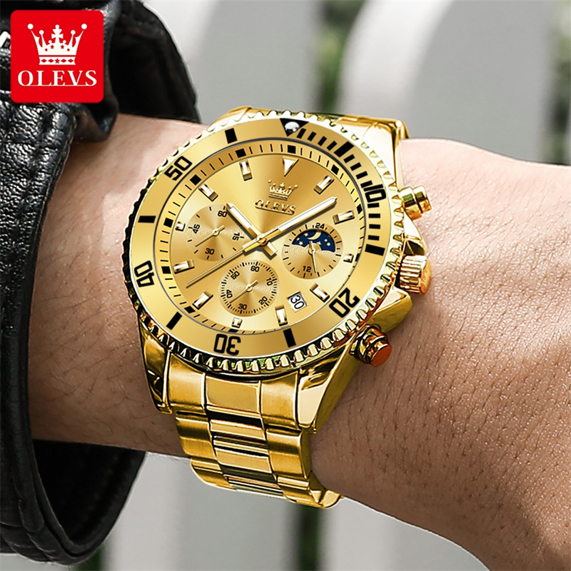 OLEVS مشاهدة الرجال العلامة ال - مراجعة Luxury Watch Mockup وسعره