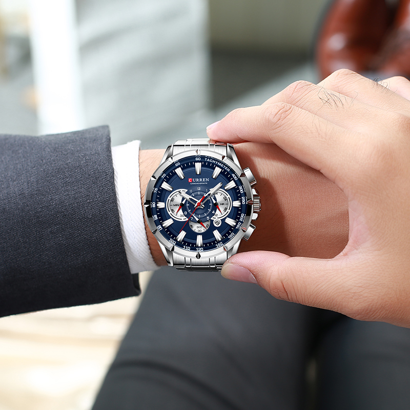 CURREN ساعة معصم الرجال مقاوم  - مراجعة Luxury Watch Mockup وسعره