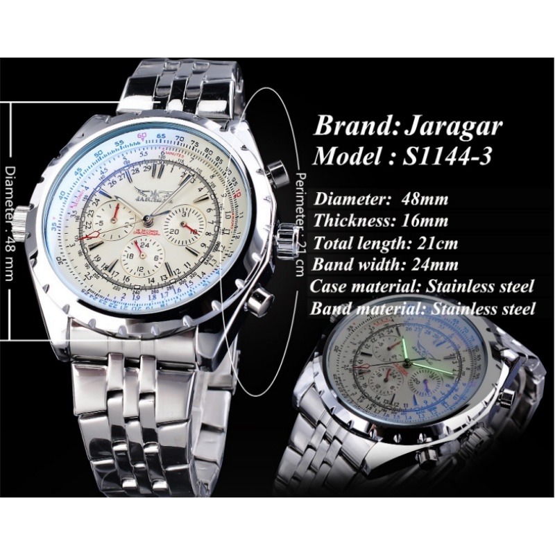 JARAGAR 212 ساعات آلية أوتومات - مراجعة Chronograph Flyback Watch وسعره
