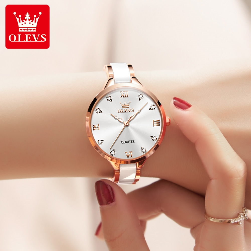 OLEVS 5872 ساعات نسائية كوارتز - مراجعة Luxury Watch Logo وسعره