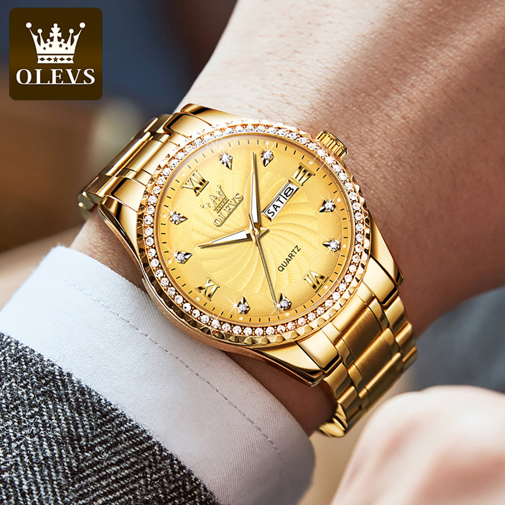 ساعة يد رجالية فاخرة من OLEVS  - مراجعة Luxury Watch Mockup وسعره