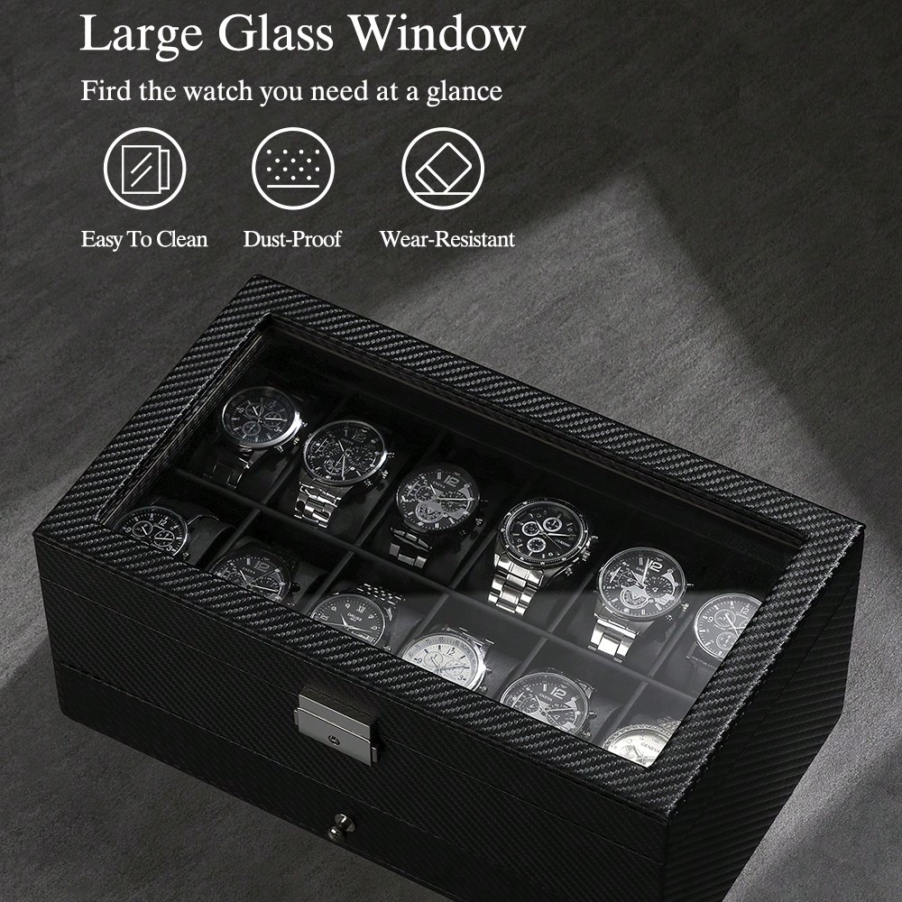 صندوق ساعات جلدي بـ 12 فتحة مع - مراجعة Luxury Watch Tier وسعره