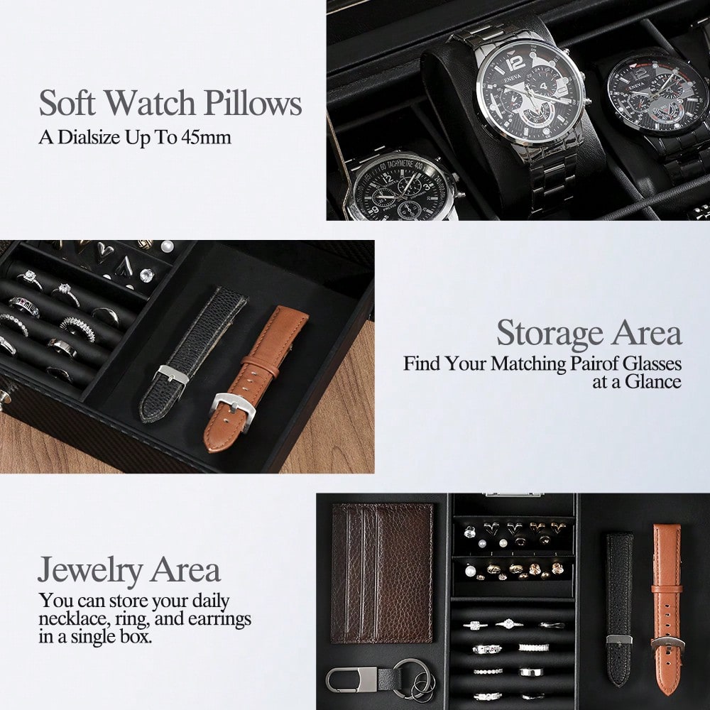 صندوق ساعات جلدي بـ 12 فتحة مع - مراجعة Luxury Watch Tier وسعره