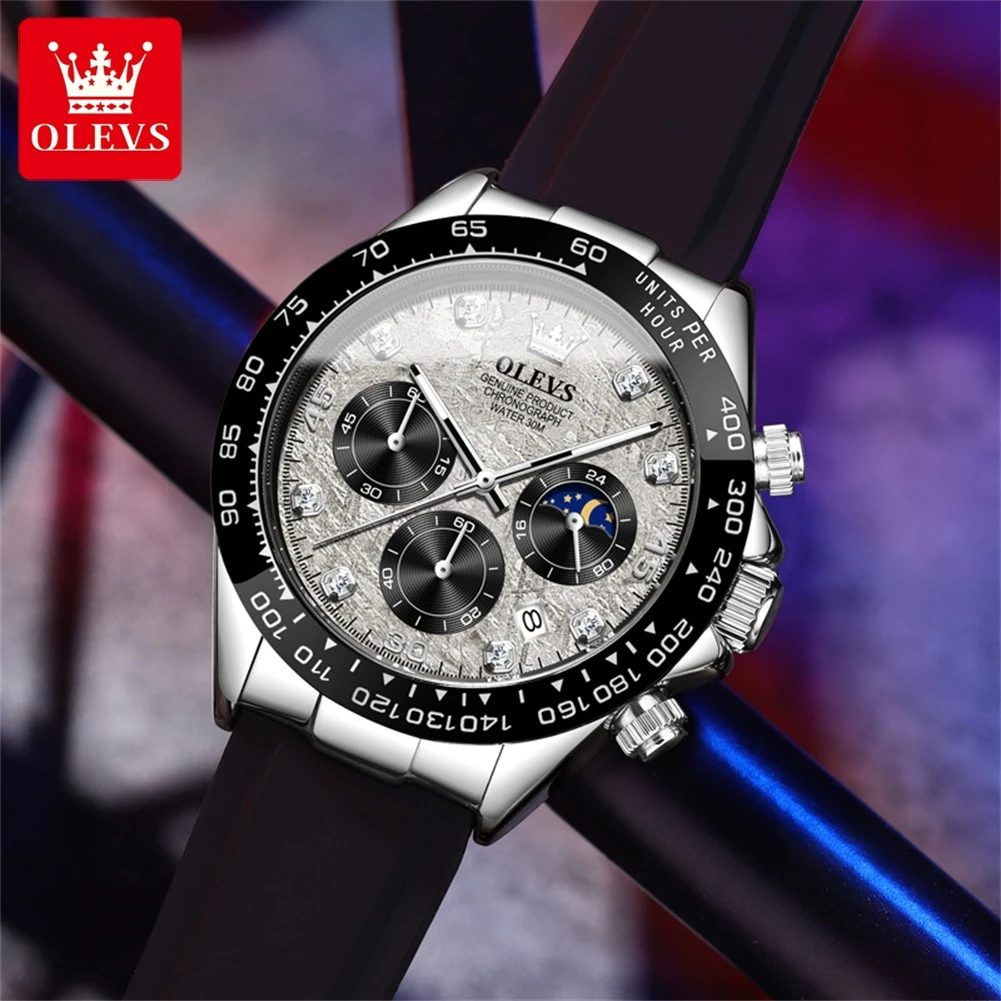 ساعة رجالية OLEVS 2875 كرونوغر - مراجعة Luxury Watch Mockup وسعره
